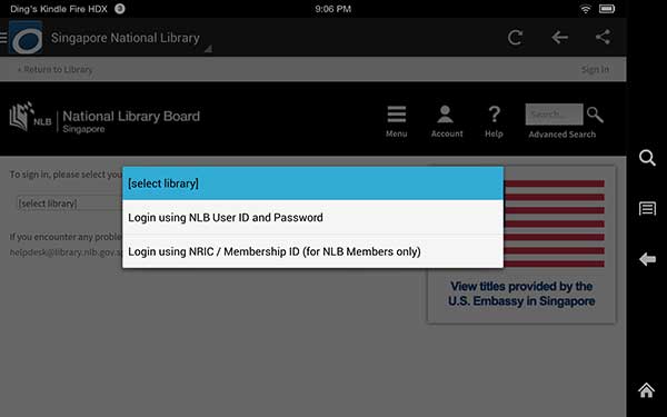 NLB Singapore Kindle ebook